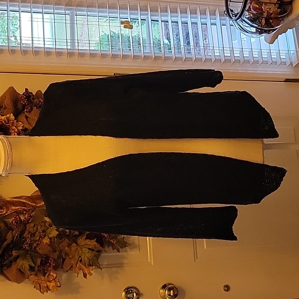 Alexandra +Oak black open front cardigan sweater 3/4 sleeve Large New w/tags …
